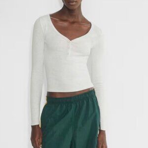 Aritzia Wilfred Free Henley in Cream